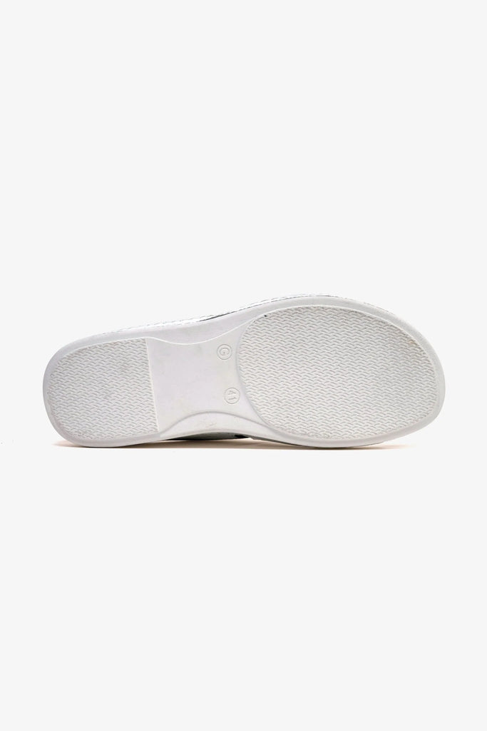 Comfort Plus Men's Leather Slide Sandals White MSDCP6614 - Sole Therapy