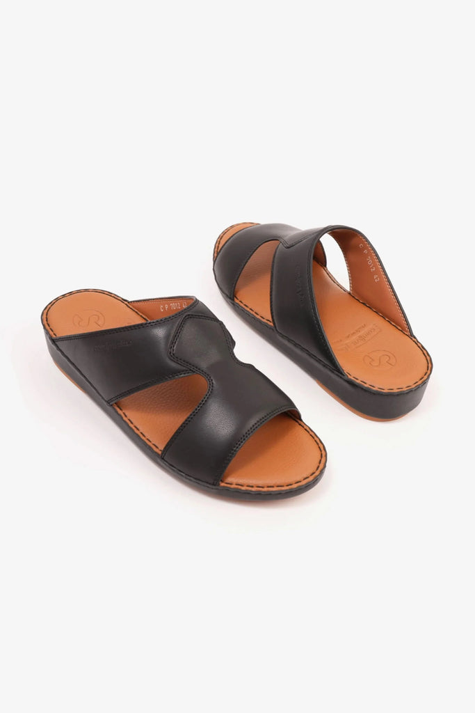Comfort Plus Men's Luxurious Leather Sandals Black MSDCP7012