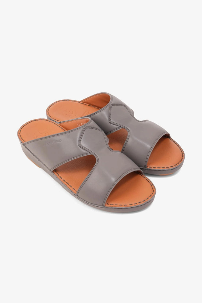 Comfort Plus Men's Luxurious Leather Sandals Dark Grey MSDCP7012 - Sole Therapy