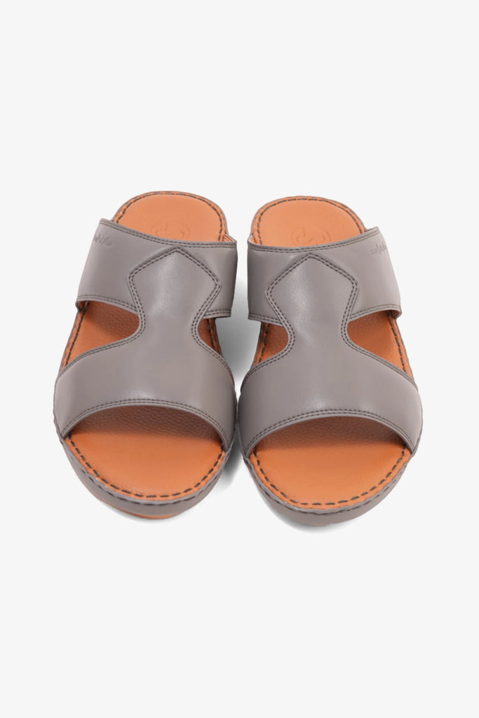 Comfort Plus Men's Luxurious Leather Sandals Dark Grey MSDCP7012 - Sole Therapy