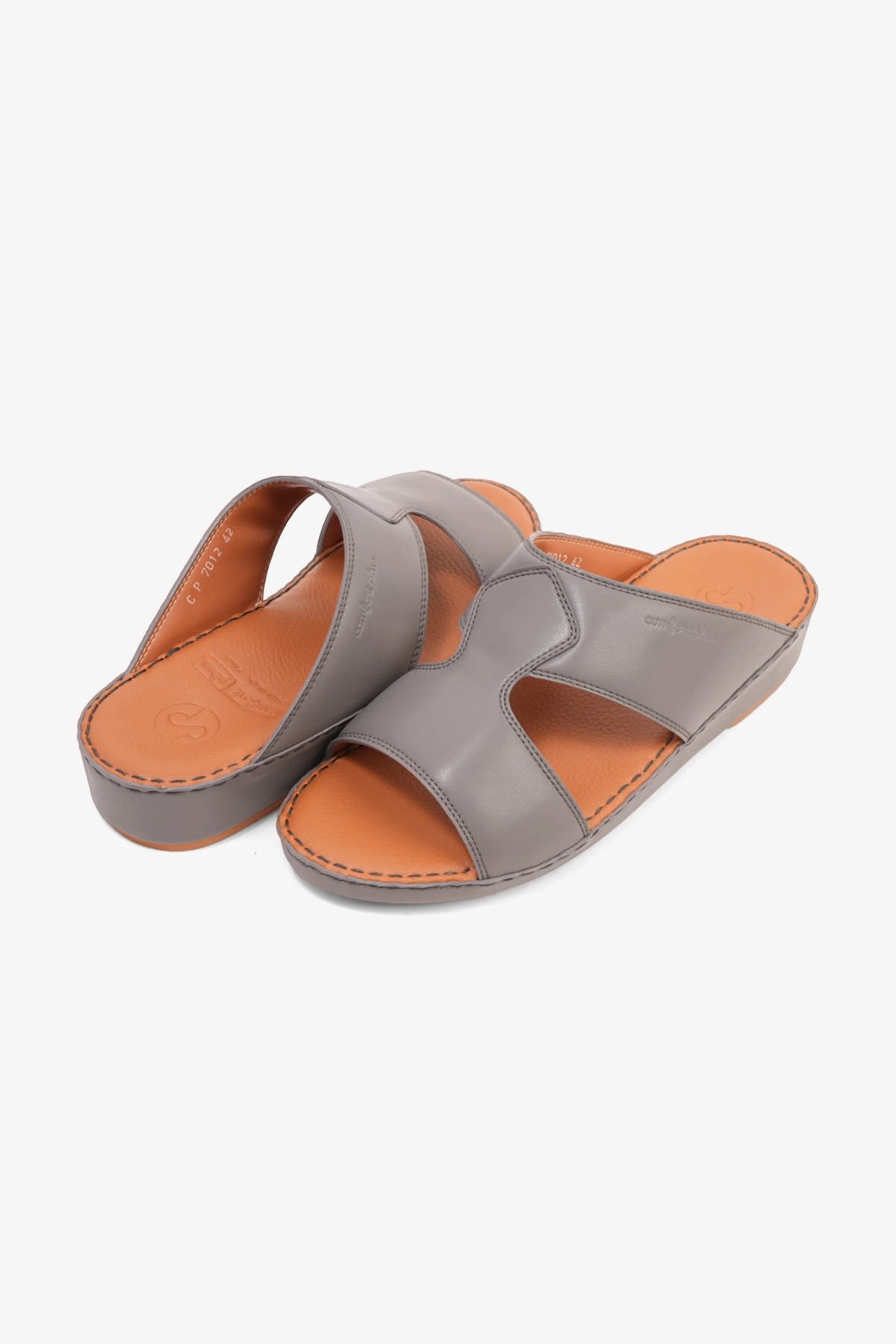 Comfort Plus Men's Luxurious Leather Sandals Dark Grey MSDCP7012 - Sole Therapy