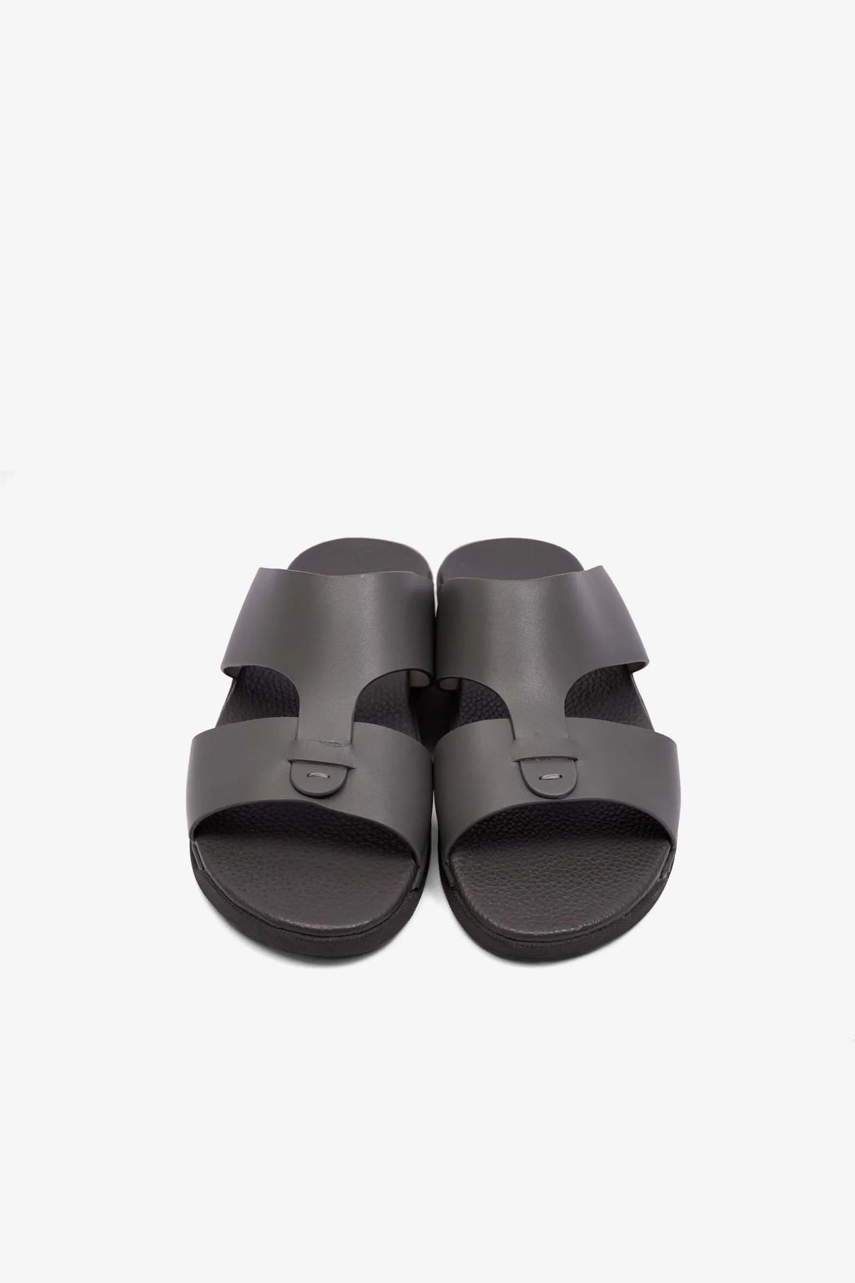 Comfort Plus Men's Matte Leather Anti-Skid Sandals Grey MSDCPJY076 - Sole Therapy