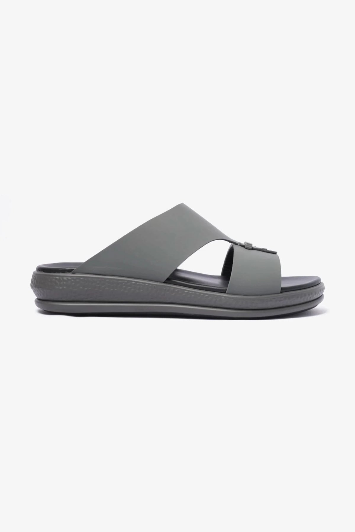Comfort Plus Men's Matte Leather Buckle Sandals Grey MSDCPD102 - Sole Therapy