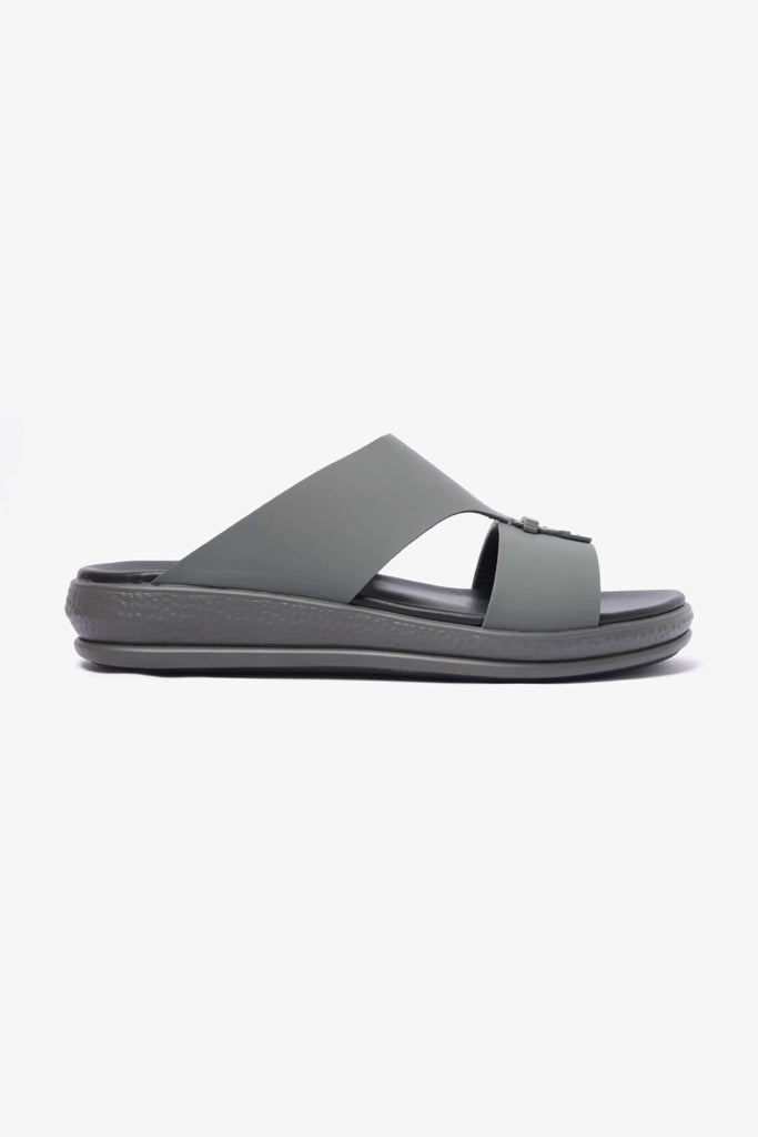 Comfort Plus Men's Matte Leather Buckle Sandals Grey MSDCPD102 - Sole Therapy