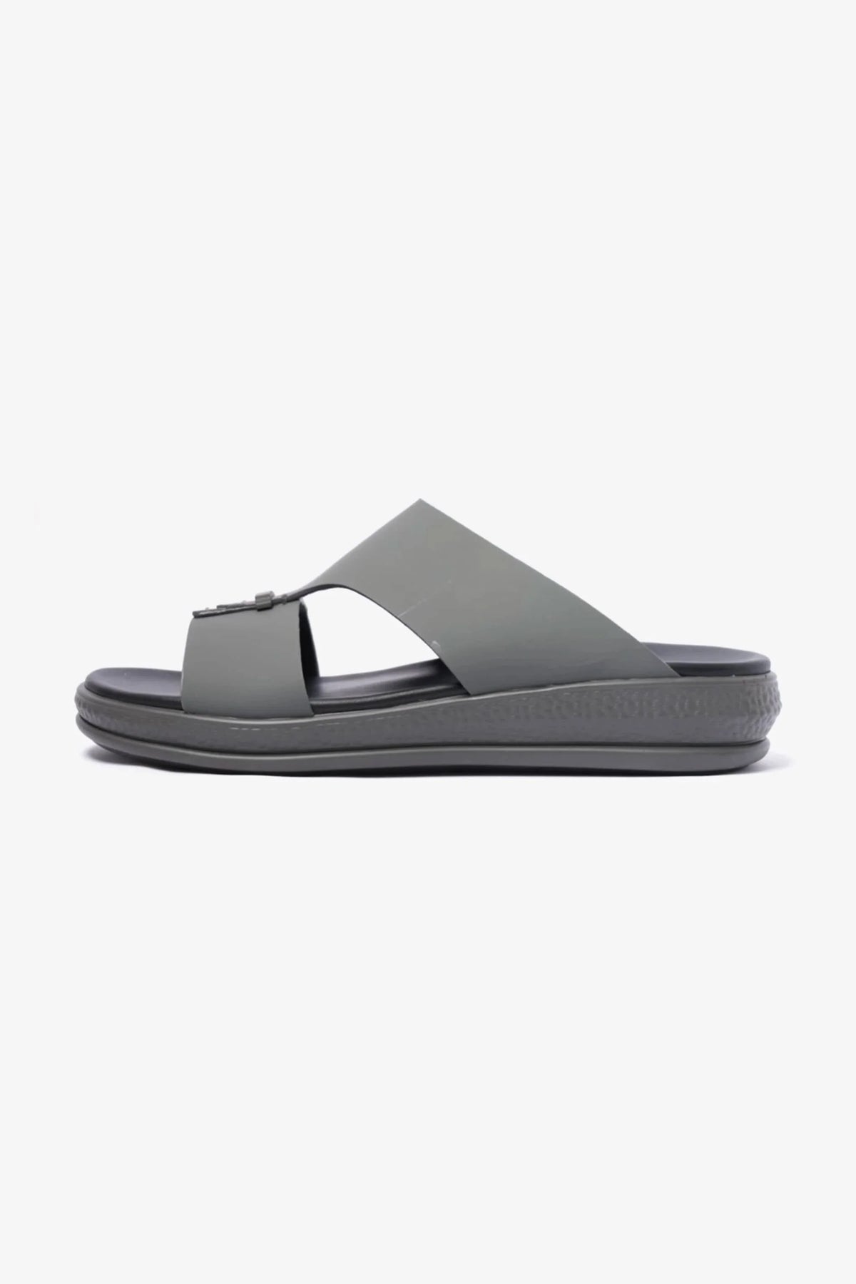 Comfort Plus Men's Matte Leather Buckle Sandals Grey MSDCPD102 - Sole Therapy