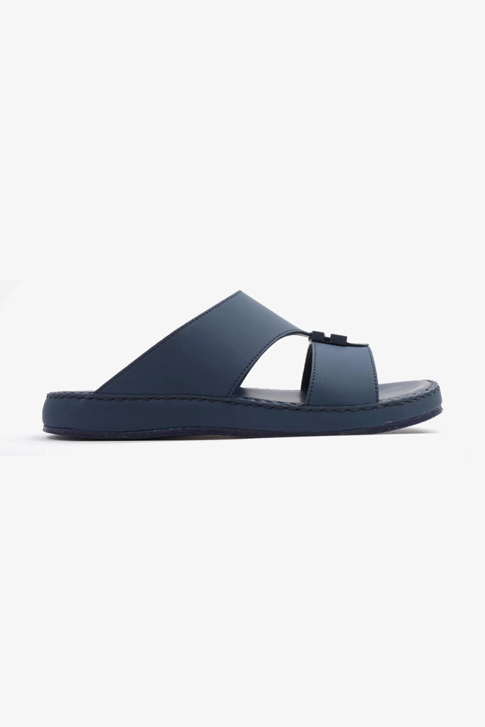 Comfort Plus Men's Matte Leather Sandals Navy MSDCP3002 - Sole Therapy