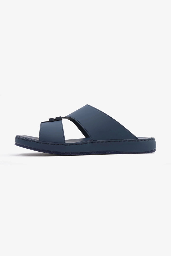 Comfort Plus Men's Matte Leather Sandals Navy MSDCP3002 - Sole Therapy