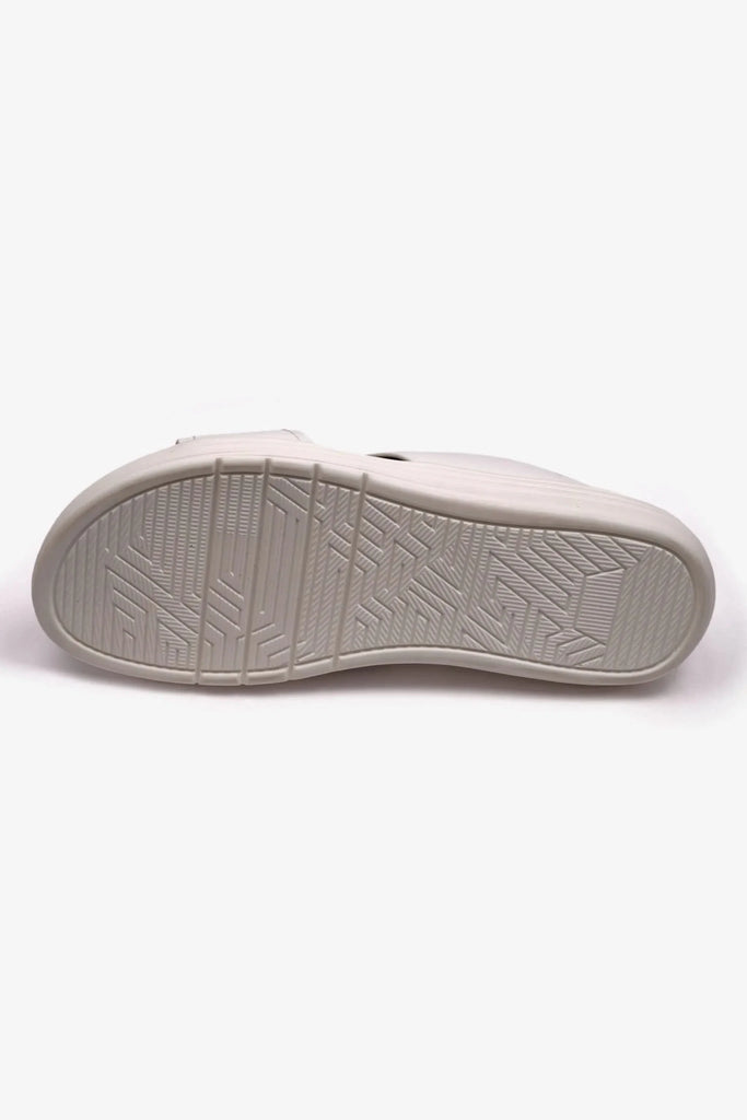 Comfort Plus Men's Matte Leather Stylish Sandals White MSDCPFAR602 - Sole Therapy