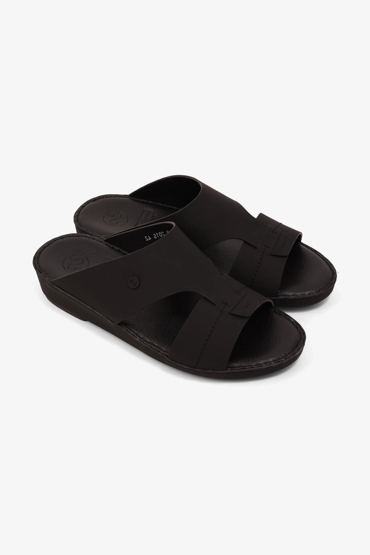Comfort Plus Men's Matte Modern Leather Sandals Black MSDCP7015 - Sole Therapy
