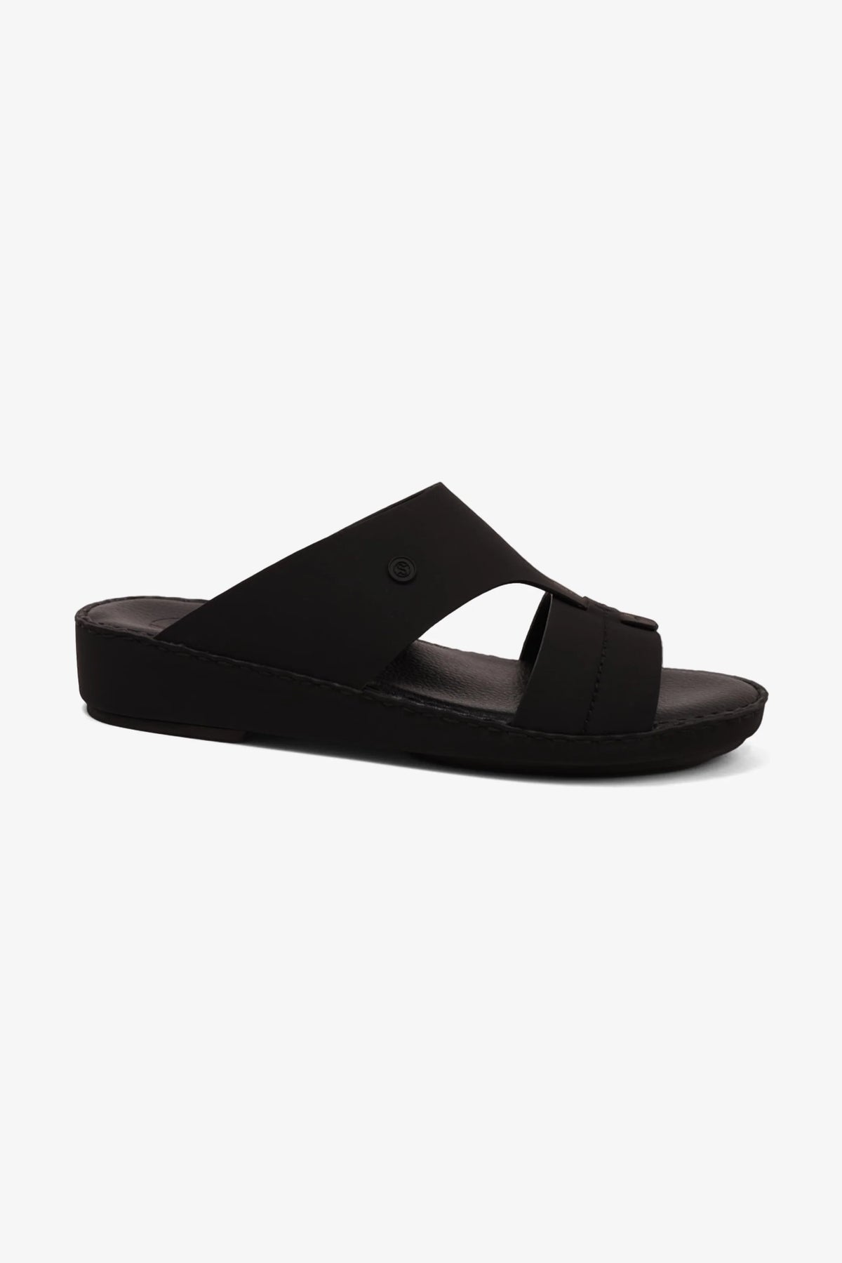 Comfort Plus Men's Matte Modern Leather Sandals Black MSDCP7015 - Sole Therapy
