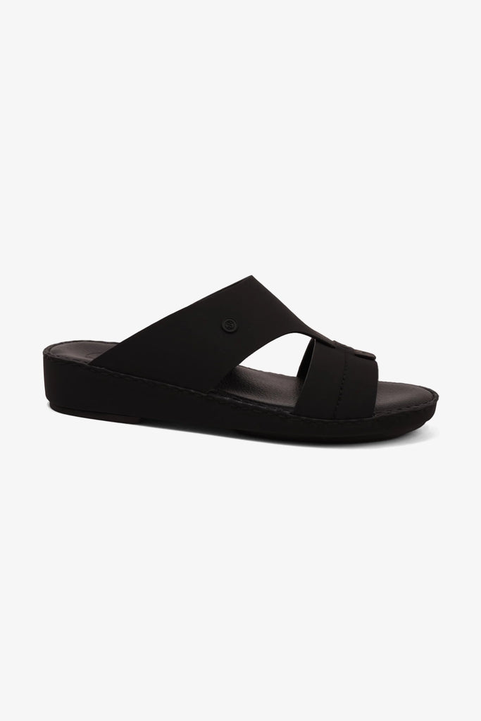 Comfort Plus Men's Matte Modern Leather Sandals Black MSDCP7015 - Sole Therapy