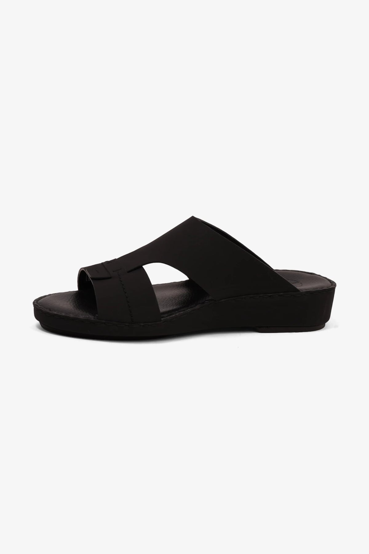Comfort Plus Men's Matte Modern Leather Sandals Black MSDCP7015 - Sole Therapy