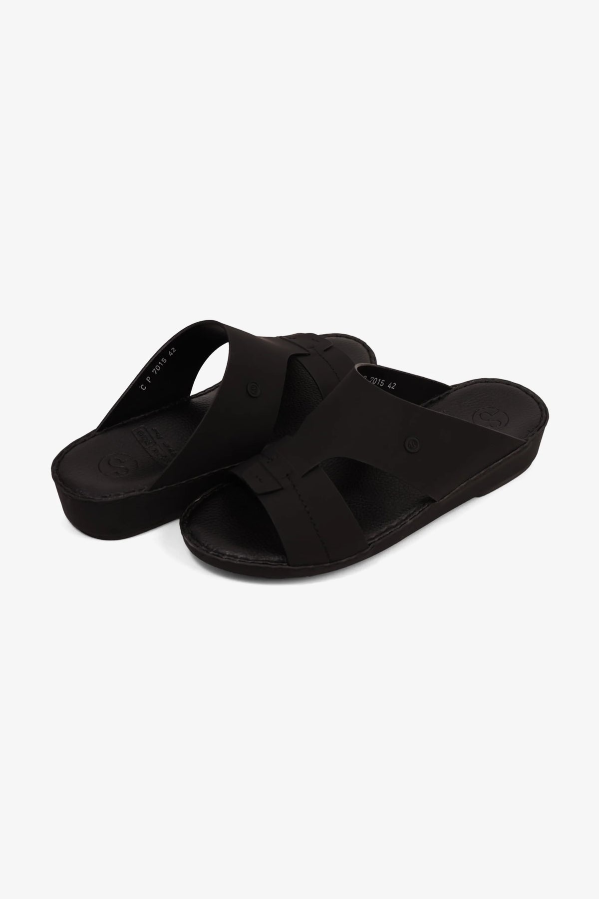 Comfort Plus Men's Matte Modern Leather Sandals Black MSDCP7015 - Sole Therapy