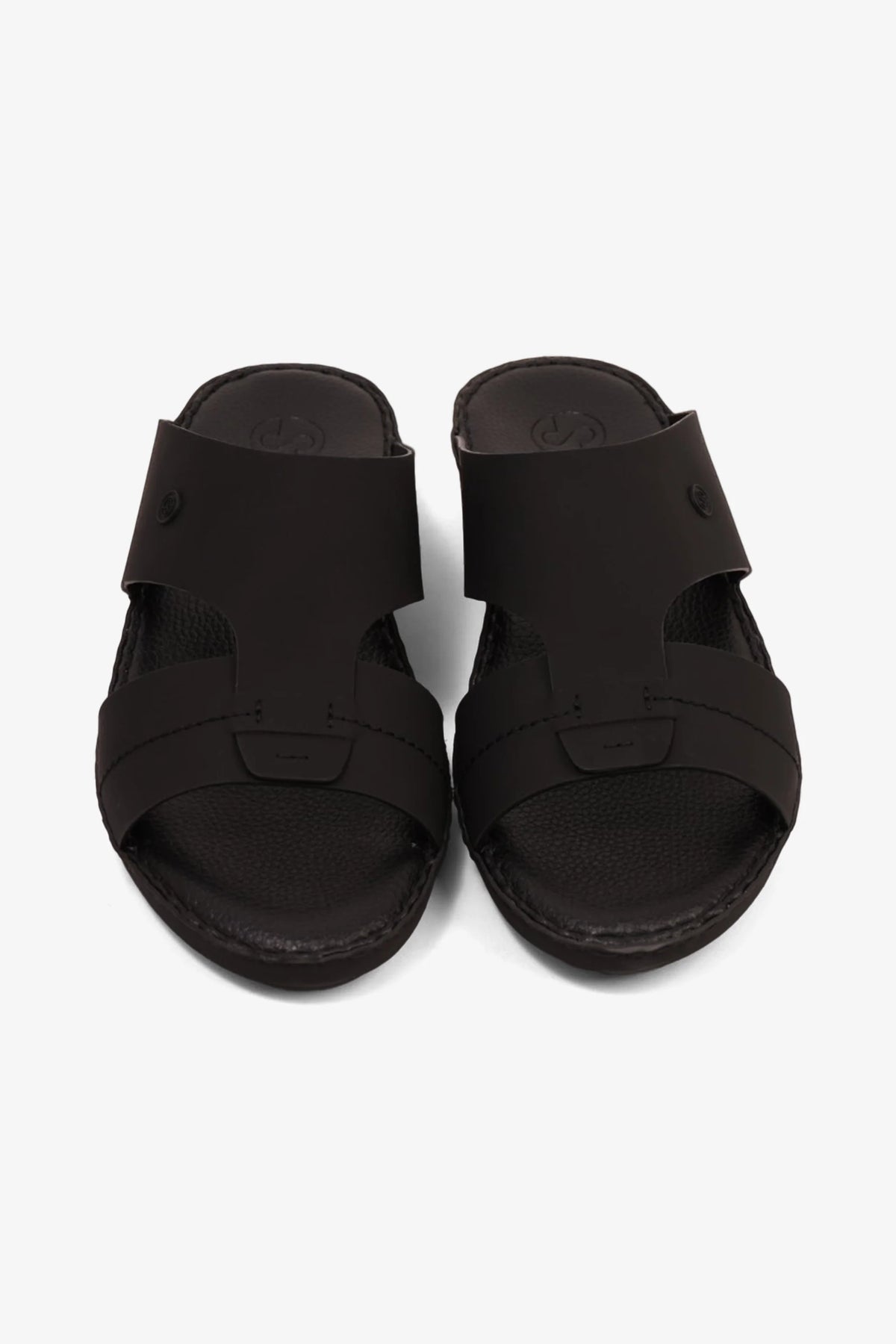 Comfort Plus Men's Matte Modern Leather Sandals Black MSDCP7015 - Sole Therapy