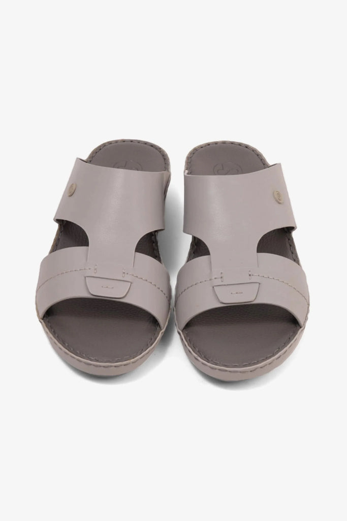 Comfort Plus Men's Matte Modern Leather Sandals Light Grey MSDCP7015 - Sole Therapy