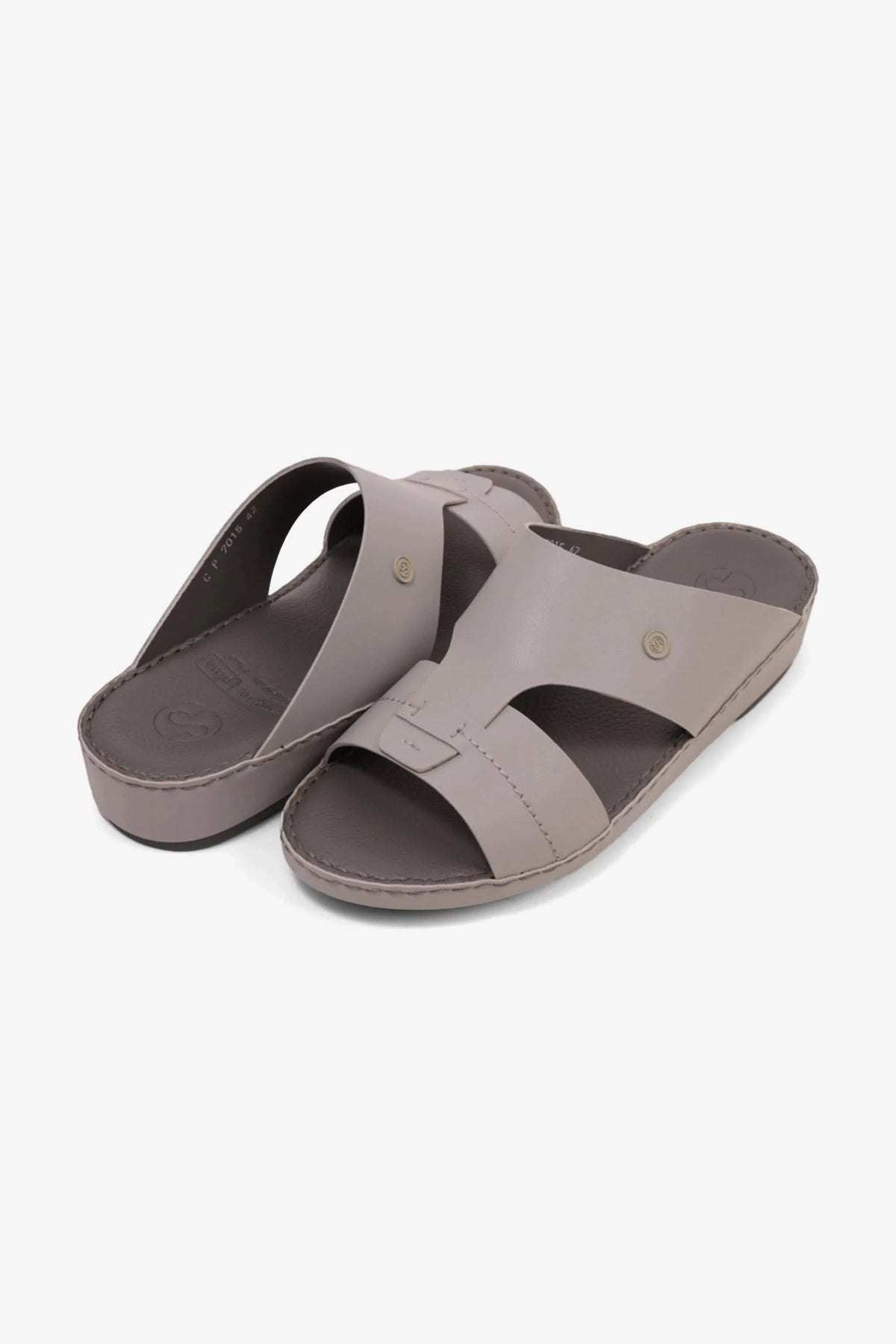 Comfort Plus Men's Matte Modern Leather Sandals Light Grey MSDCP7015 - Sole Therapy