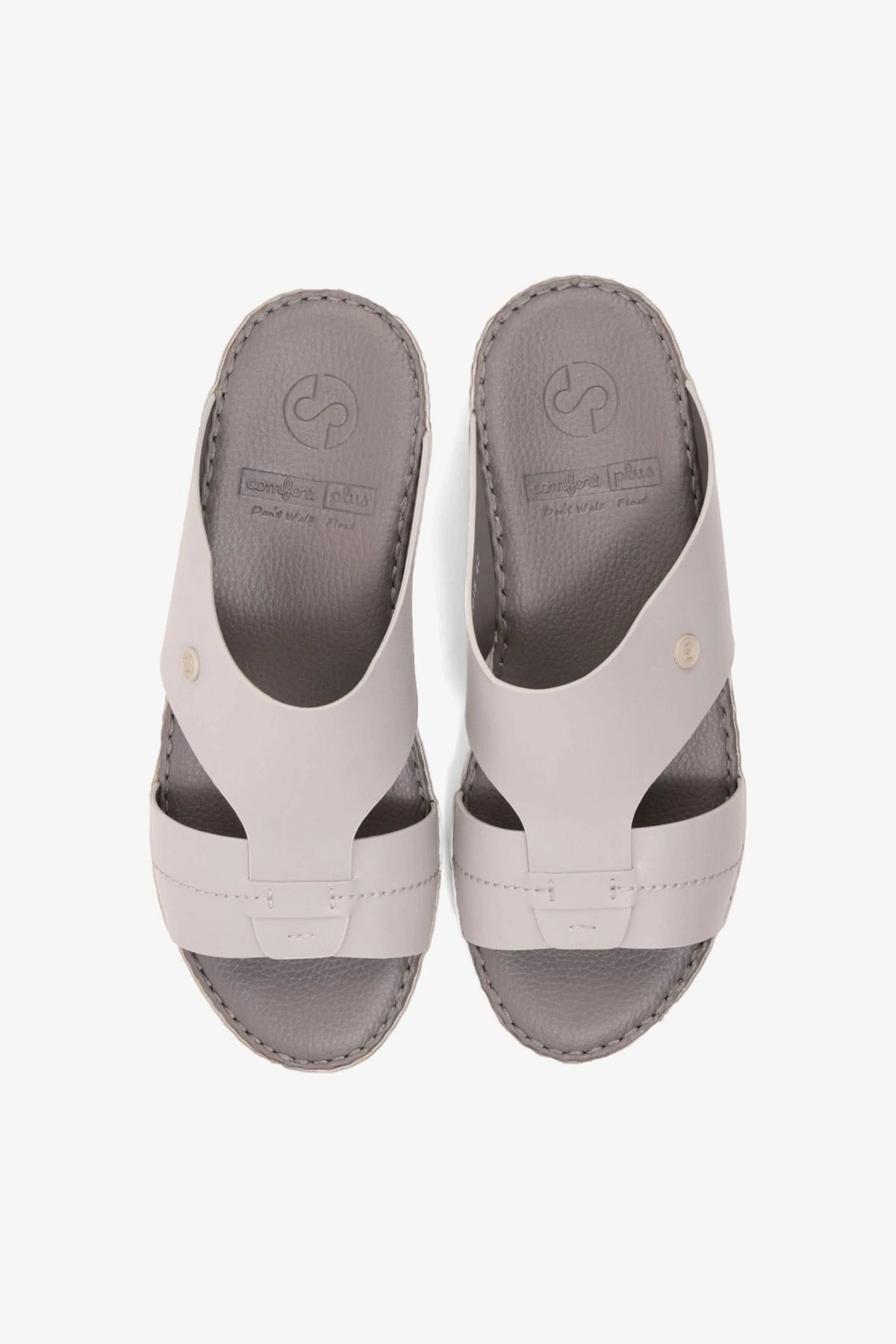 Comfort Plus Men's Matte Modern Leather Sandals Light Grey MSDCP7015 - Sole Therapy