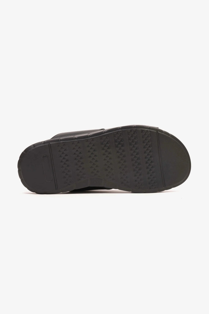 Comfort Plus Men's Quilted Leather Sandals Black MSDCP202 - Sole Therapy