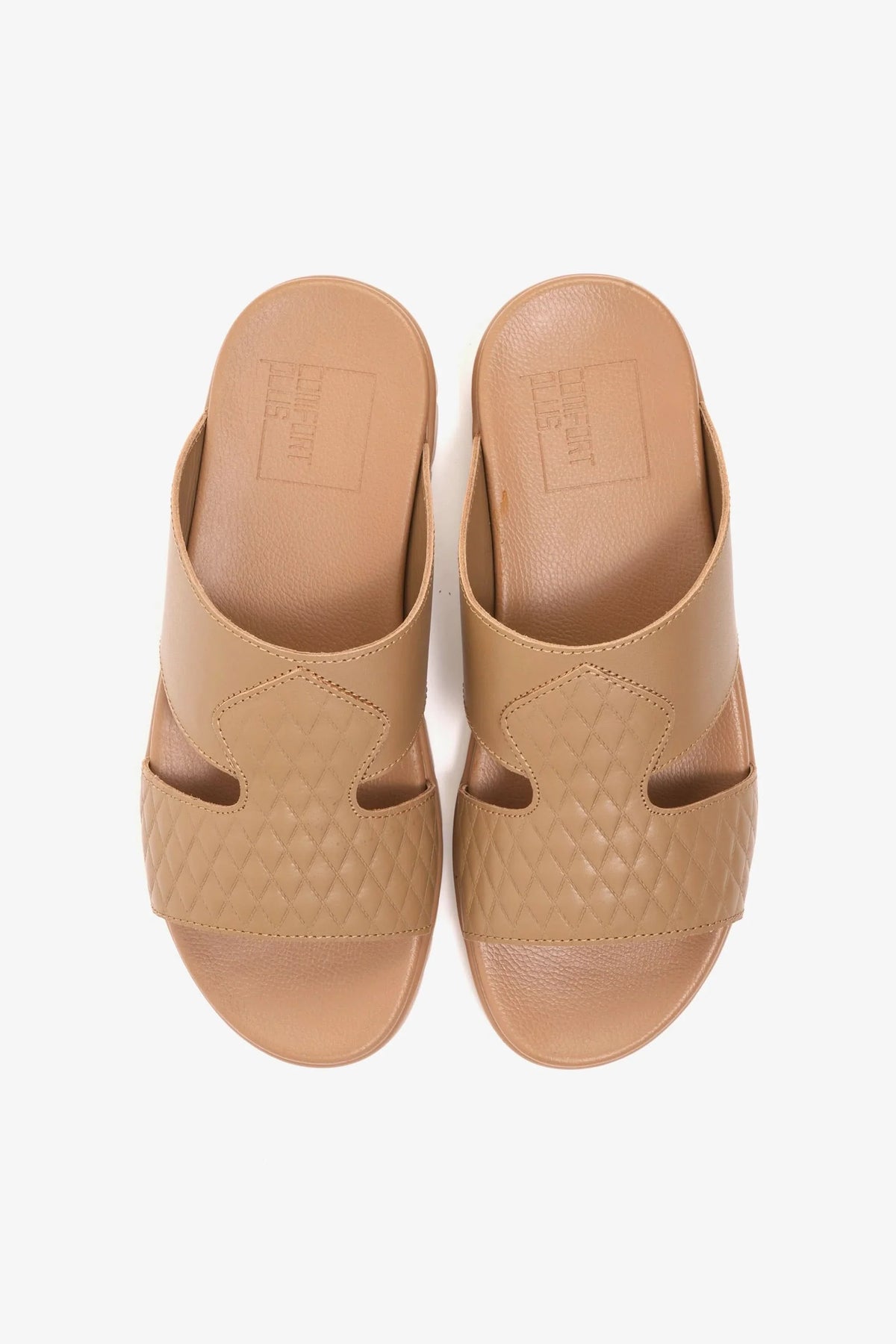 Comfort Plus Men's Quilted Leather Sandals Olive Brown MSDCP202 - Sole Therapy