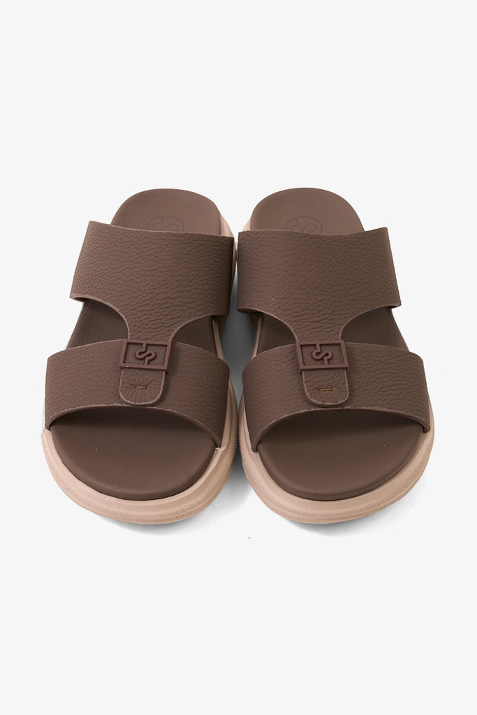 Comfort Plus Men's Signature Step Arabic Sandals Coffee MSDGBCPDN106