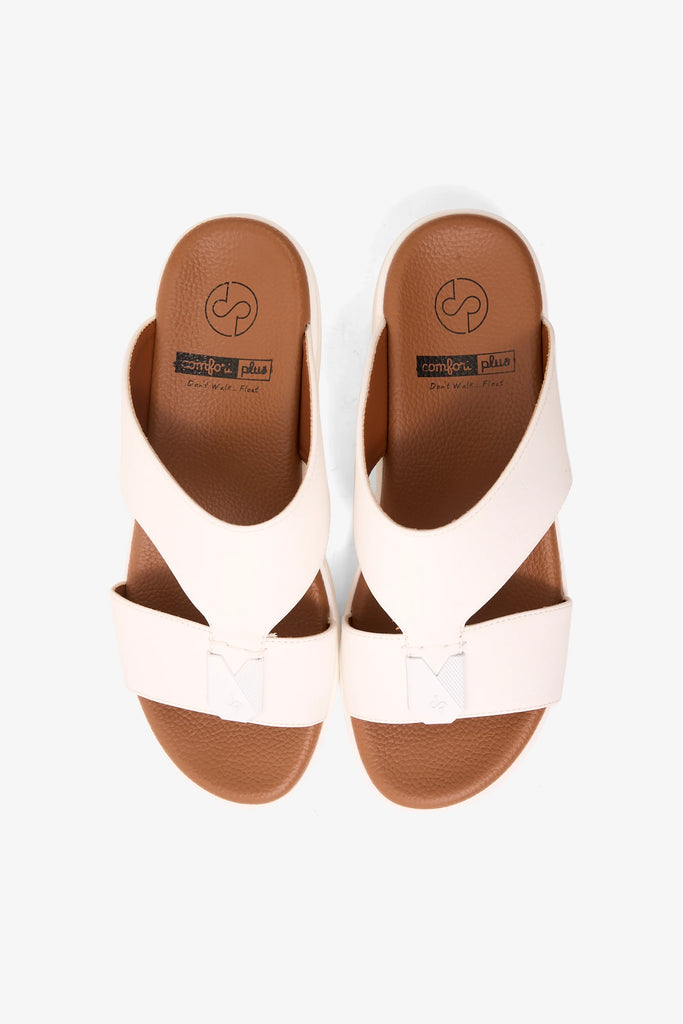 Comfort Plus Men's Sleek Cushion Arabic Sandals White MSDGBCPRS106 - Sole Therapy