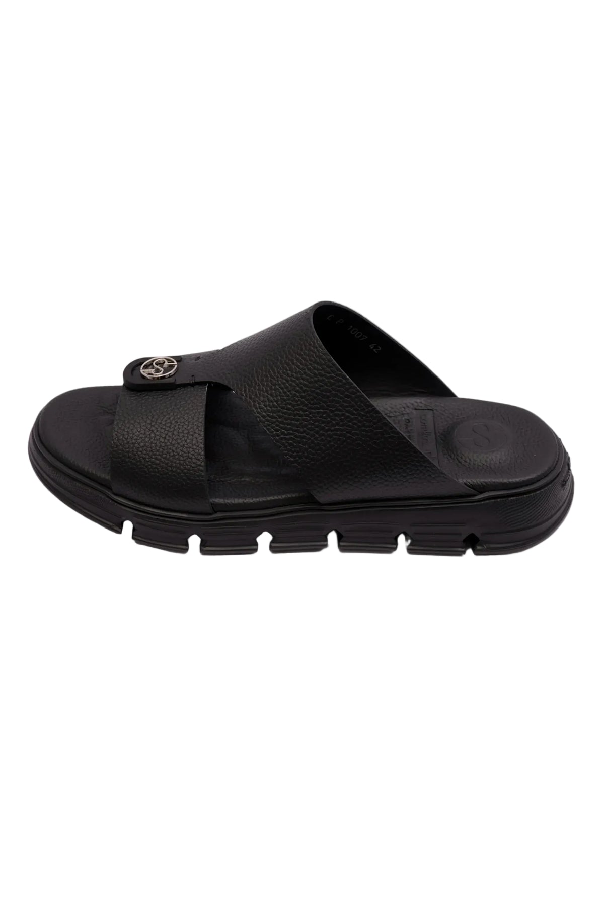 Comfort Plus Men's Soft Milled Arabic Sandals Black CP1007 - Sole Therapy
