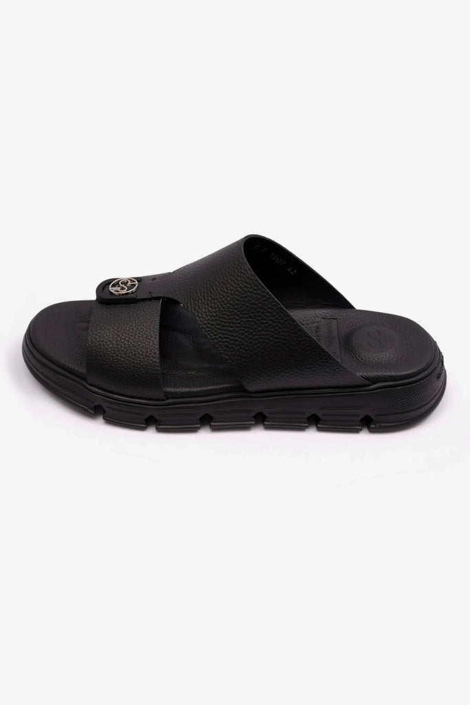 Comfort Plus Men's Soft Milled Arabic Sandals Black CP1007 - Sole Therapy