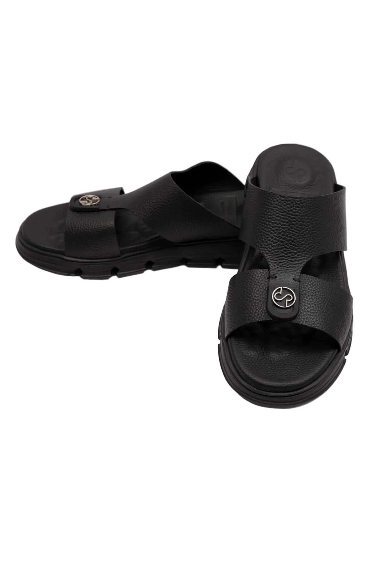 Comfort Plus Men's Soft Milled Arabic Sandals Black CP1007 - Sole Therapy