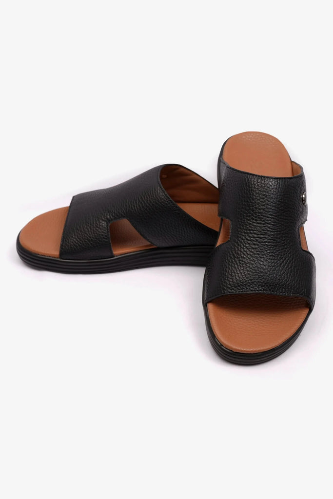 Comfort Plus Men's Soft Milled Arabic Sandals Black MSDCPFAR604 - Sole Therapy