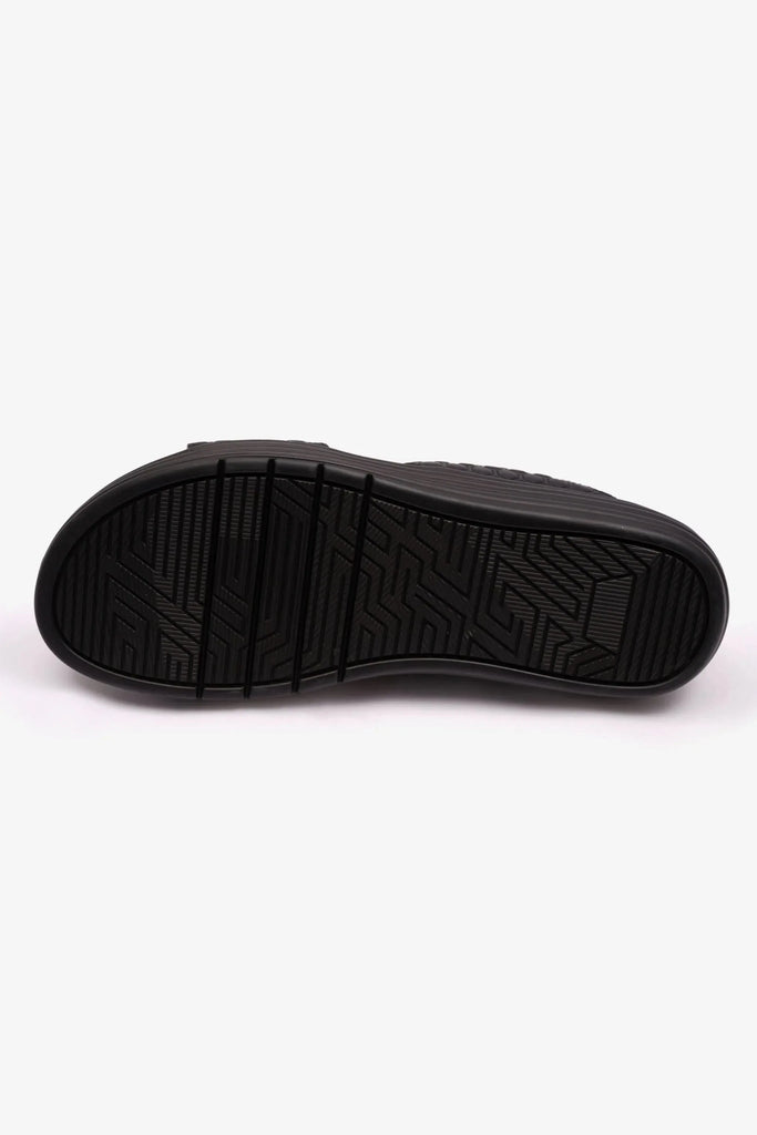 Comfort Plus Men's Stylish Arabic Trims Sandals Black FAR603 - Sole Therapy