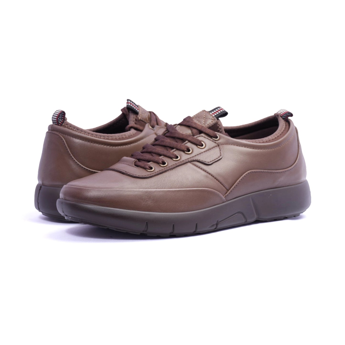 Comfort Plus Men's Stylish Leather Sneakers Taupe - Sole Therapy