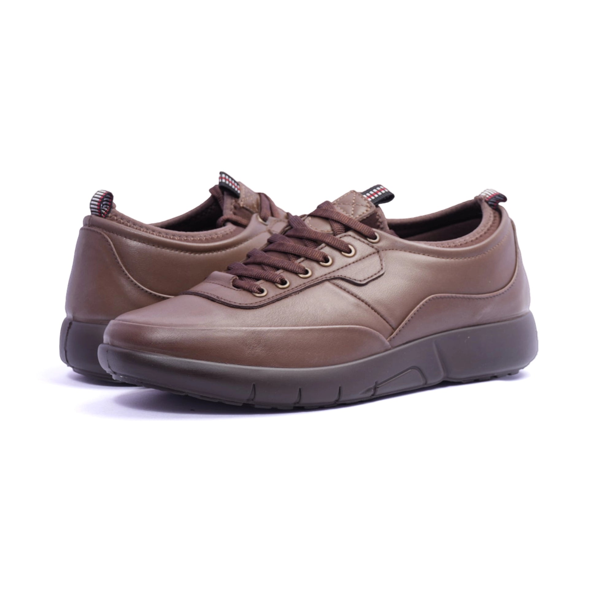 Comfort Plus Men's Stylish Leather Sneakers Taupe - Sole Therapy