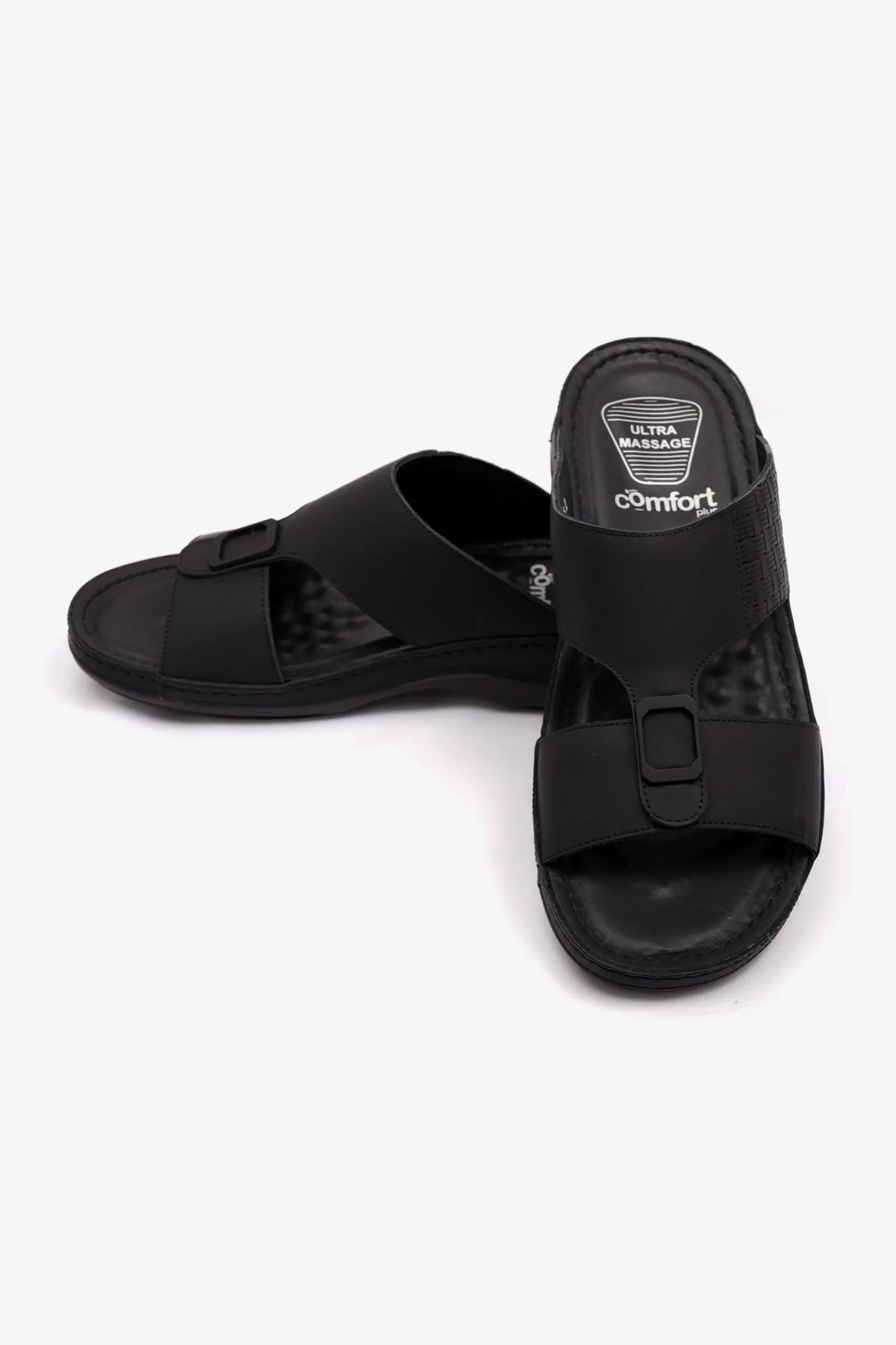Comfort Plus Men's Stylish Trim Sandals Black MSDCP7706 - Sole Therapy