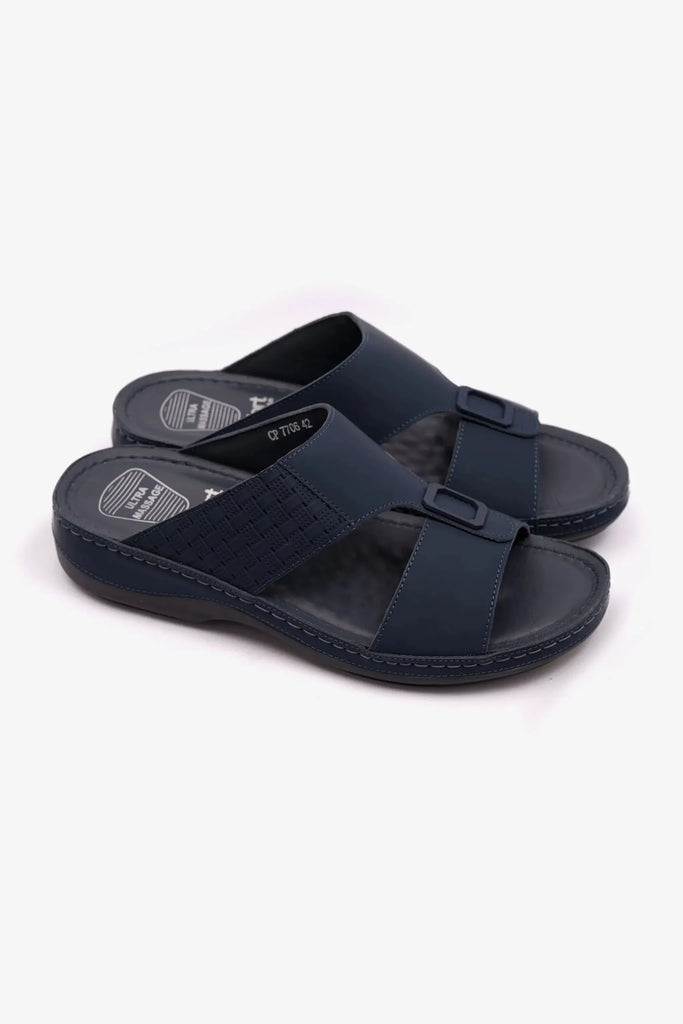 Comfort Plus Men's Stylish Trim Sandals Navy MSDCP7706 - Sole Therapy