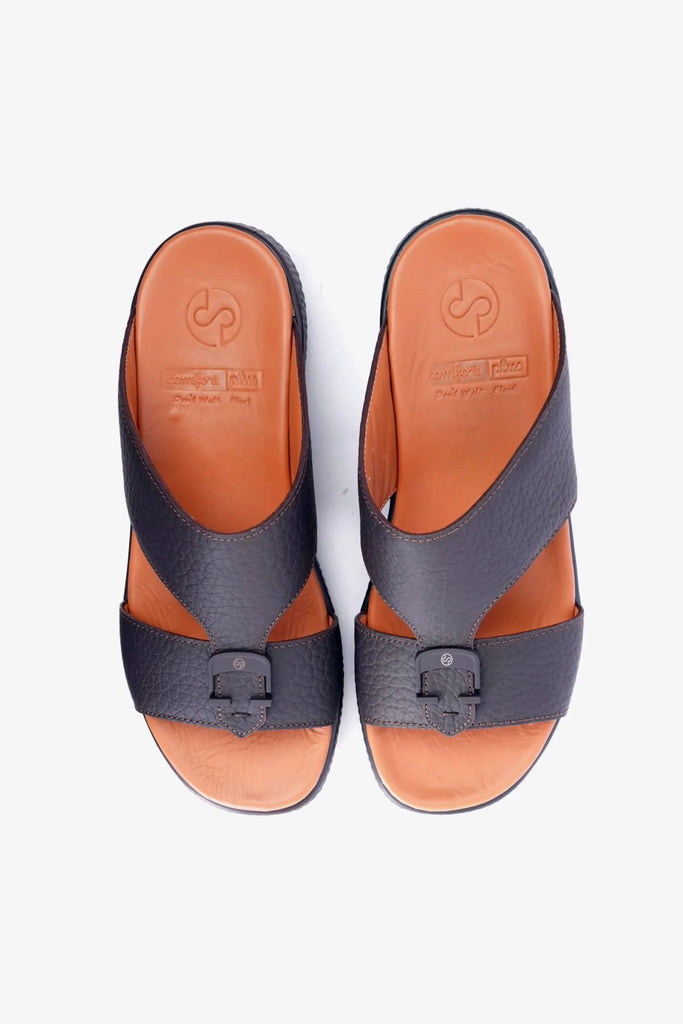 Comfort Plus Men's Stylish Trims Leather Sandals Black MSDCPD103 - Sole Therapy