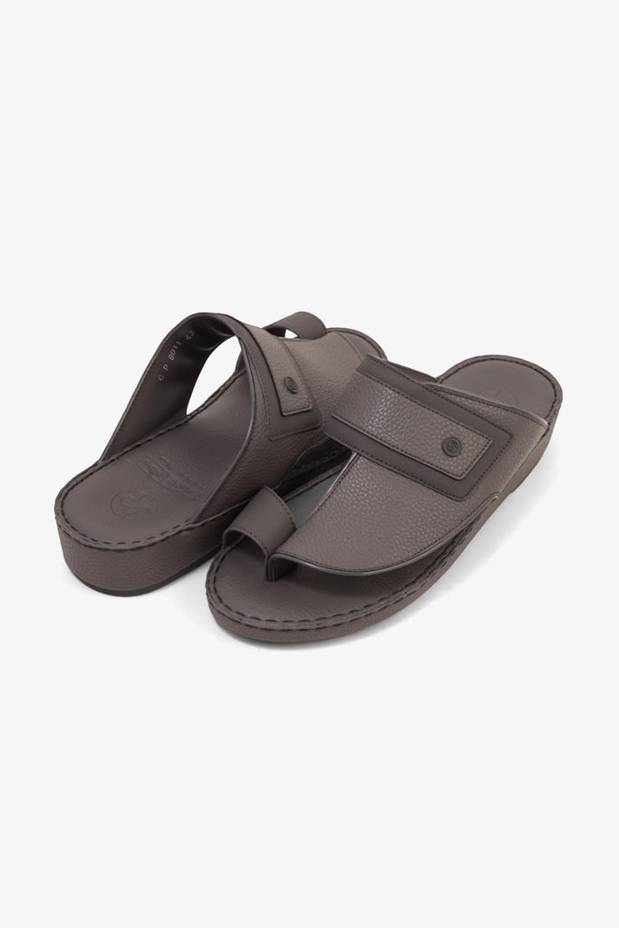 Comfort Plus Men's Textured Leather Sandals Grey MSDCP8011 - Sole Therapy