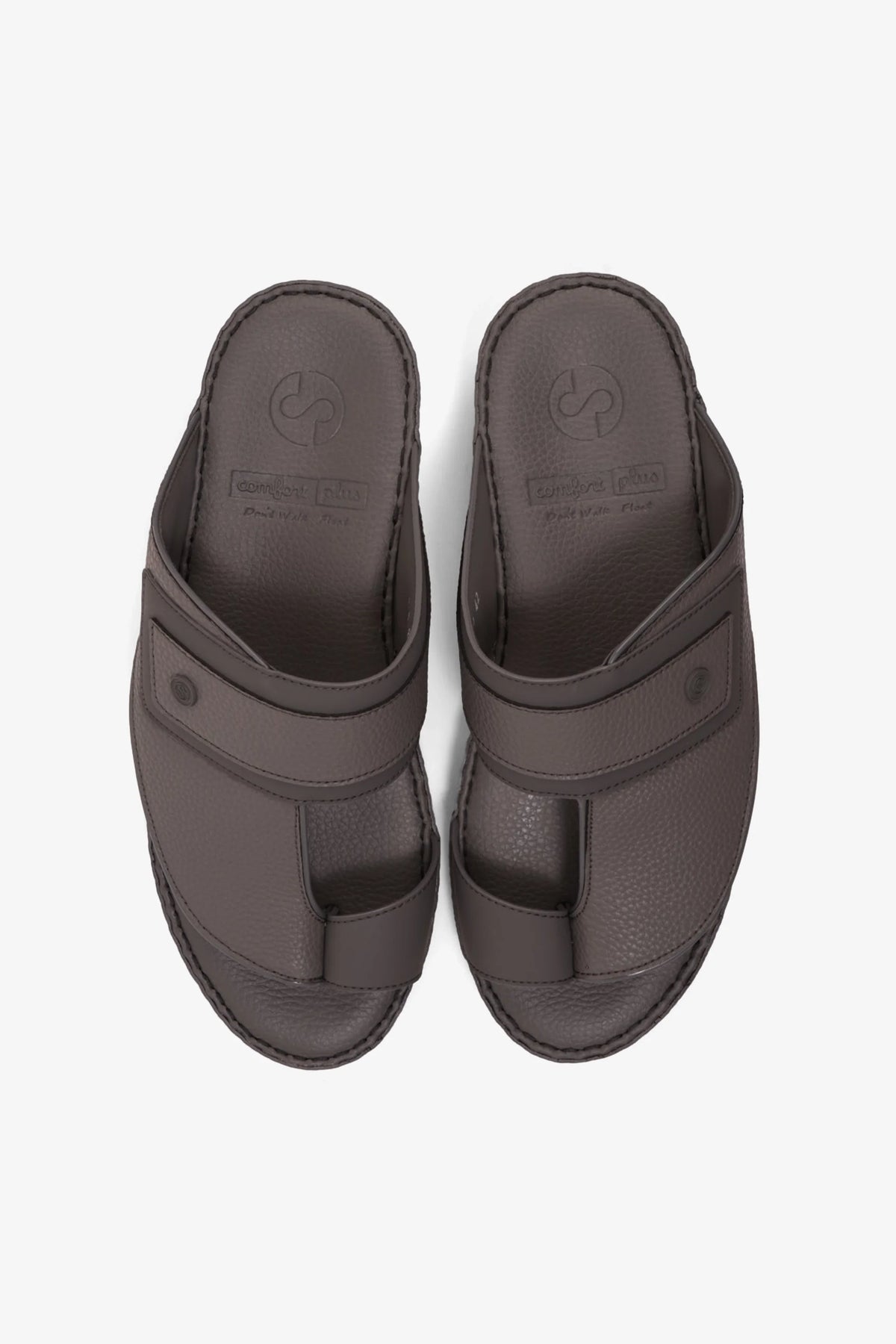 Comfort Plus Men's Textured Leather Sandals Grey MSDCP8011 - Sole Therapy