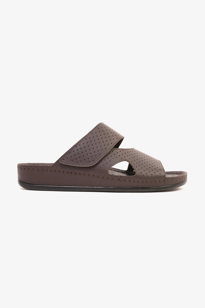 Comfort Plus Men's Textured Slip-On Arabic Sandals Brown MSDCP4005 - Sole Therapy