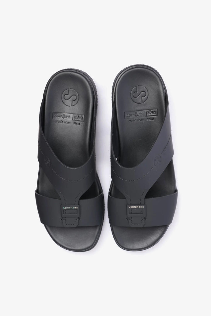 Comfort Plus Men's Timeless Design Strap Sandals Black MSDCPD104 - Sole Therapy