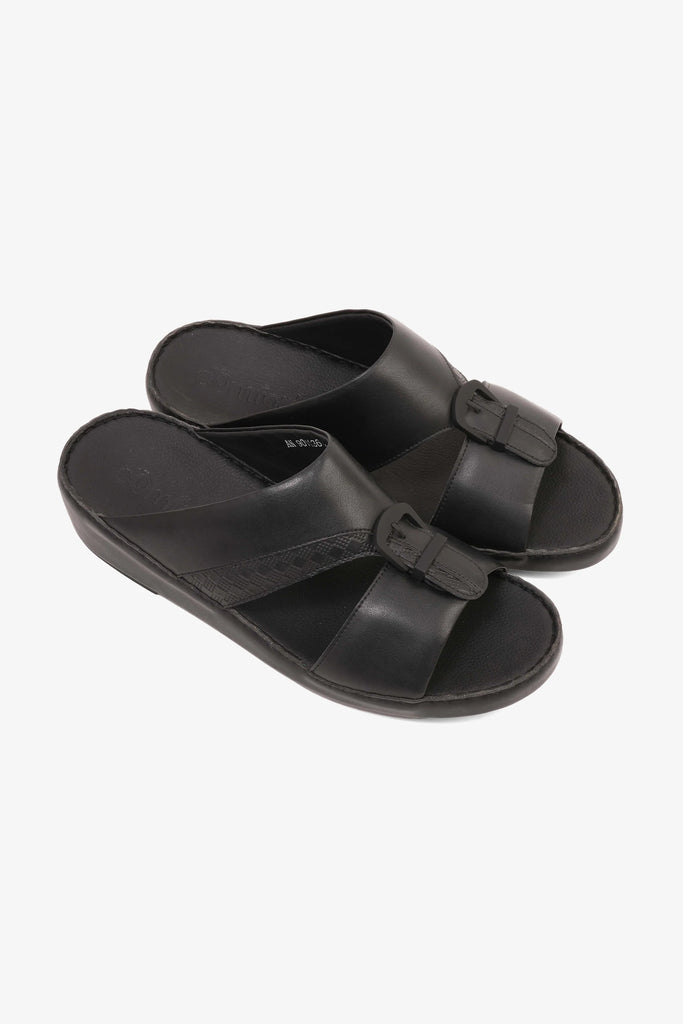Comfort Plus Men's Traditional Style Sandals Black MSDCP901136 - Sole Therapy
