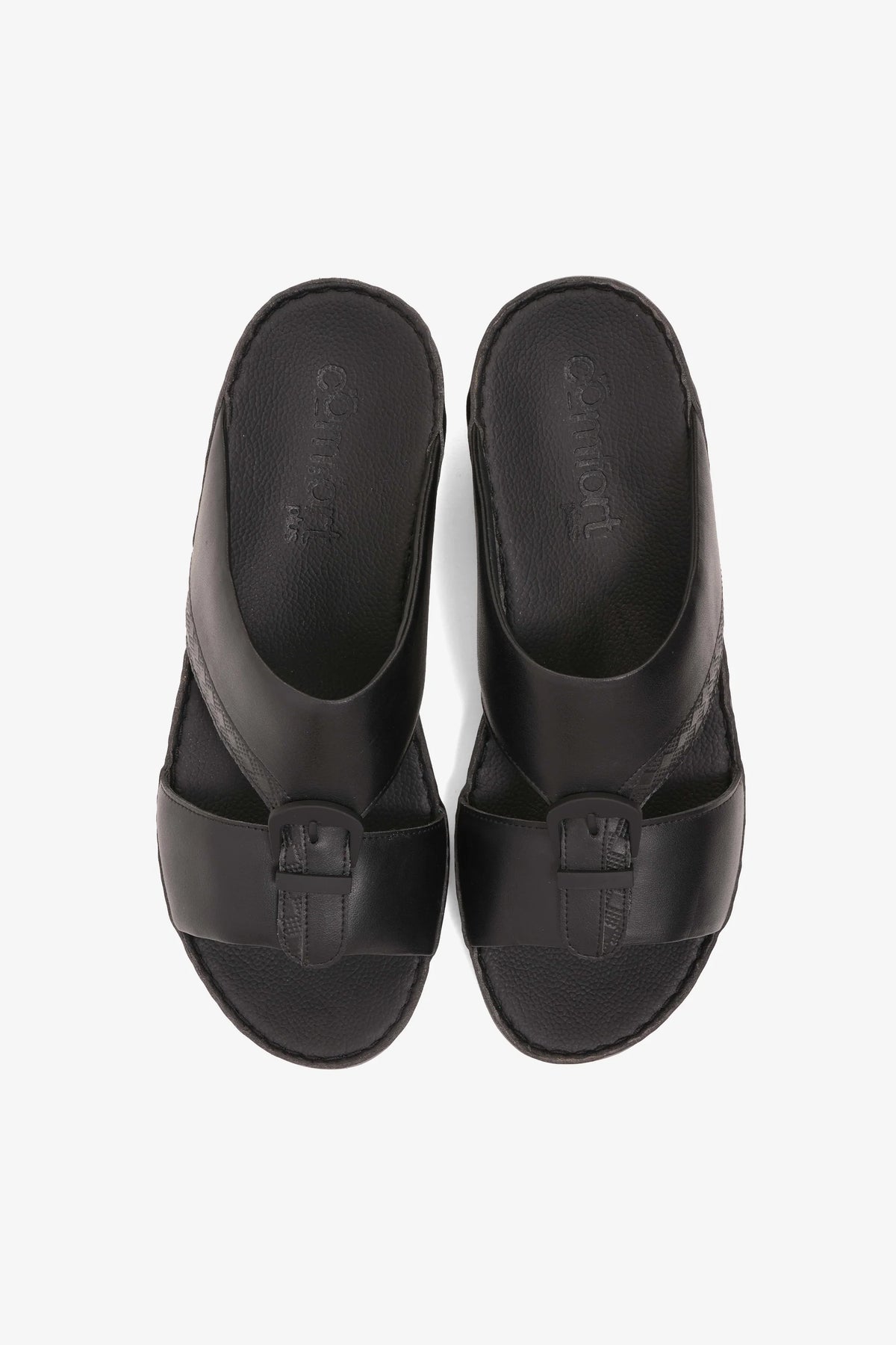 Comfort Plus Men's Traditional Style Sandals Black MSDCP901136 - Sole Therapy