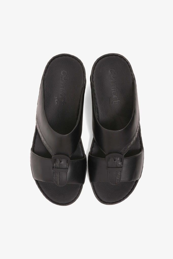 Comfort Plus Men's Traditional Style Sandals Black MSDCP901136 - Sole Therapy