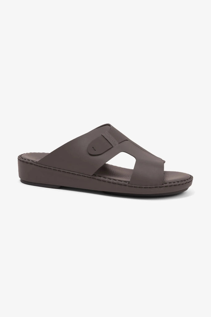 Comfort Plus Men's Ultra Comfortable Leather Slip-On Sandals Dark Grey MSDCP7017 - Sole Therapy