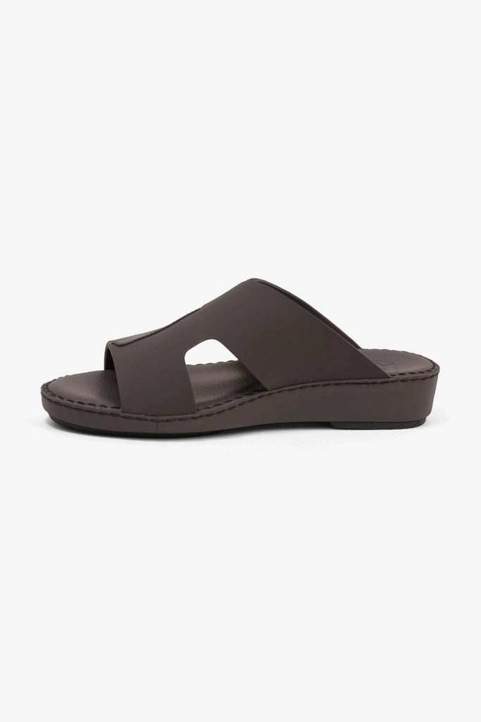 Comfort Plus Men's Ultra Comfortable Leather Slip-On Sandals Dark Grey MSDCP7017 - Sole Therapy