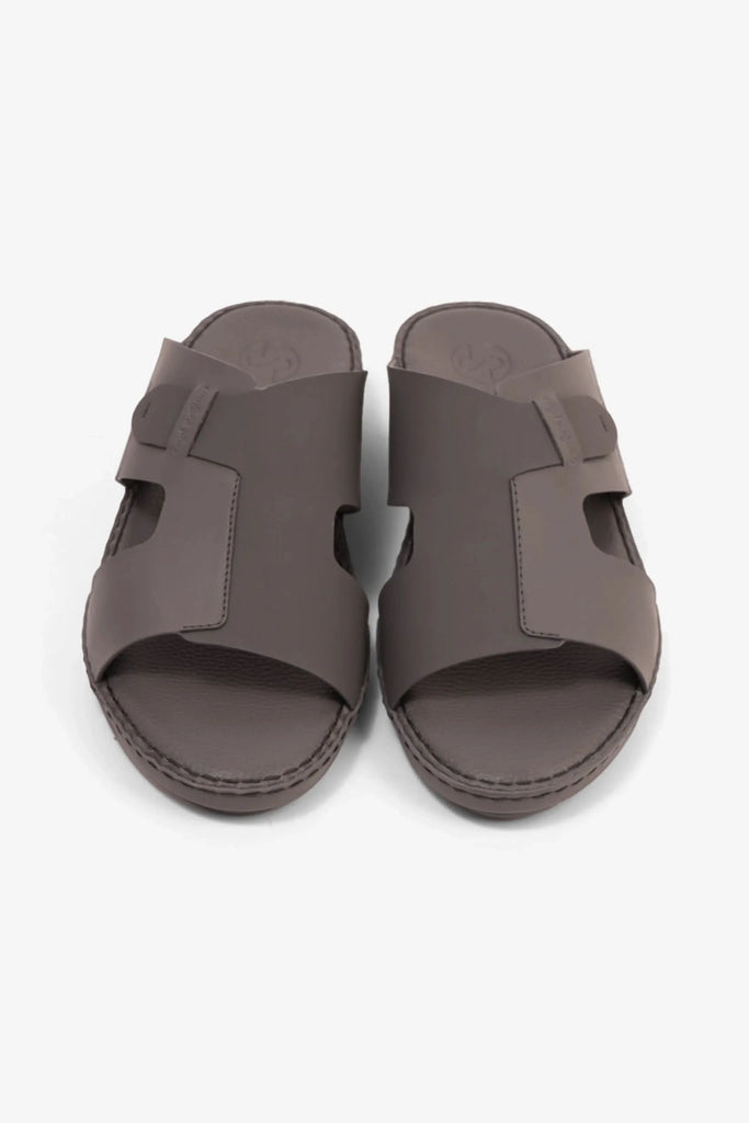 Comfort Plus Men's Ultra Comfortable Leather Slip-On Sandals Dark Grey MSDCP7017 - Sole Therapy