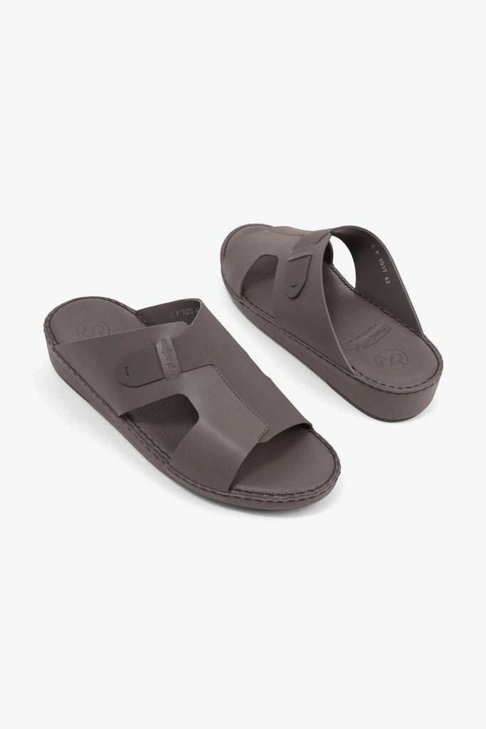 Comfort Plus Men's Ultra Comfortable Leather Slip-On Sandals Dark Grey MSDCP7017 - Sole Therapy