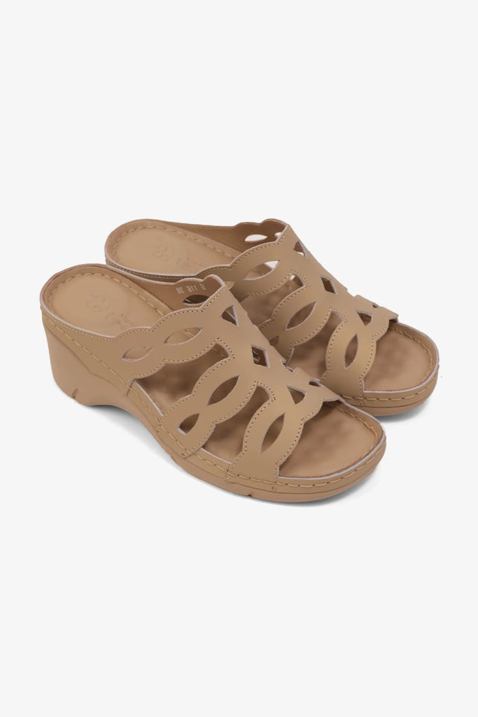 Comfort Plus Women's Cushioned Sandals Beige GG116 - Sole Therapy