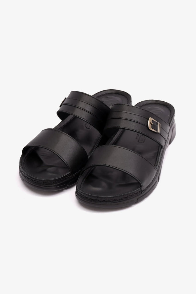Comfort Plus Women's Elegant Trim Mid Heel Sandals Black LSDCP607 - Sole Therapy