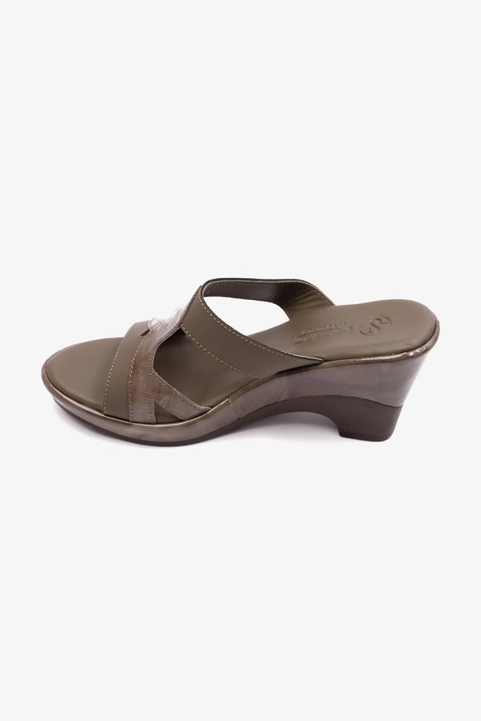 Comfort Plus Women's Matt Leather High Heel Sandals Truffle LSDCP9105