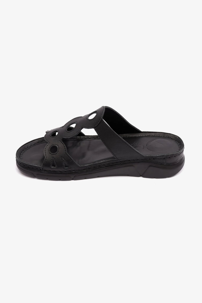 Comfort Plus Women's Mid Heel Sandals Black LSDCP606 - Sole Therapy
